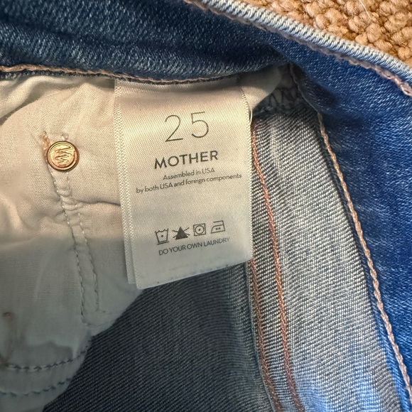 MOTHER Blue Flare Jeans with Frayed Hem - Picture 3 of 8